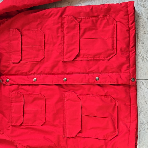 Woolrich Vintage mens Size XL Red Utility Jacket Detachable Hood - Picture 5 of 16